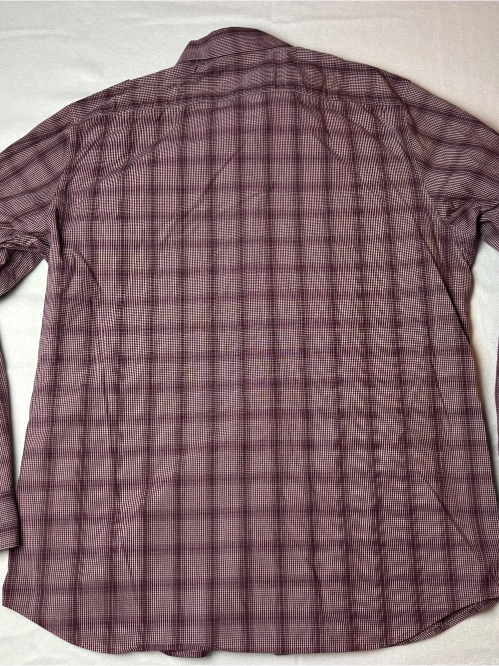 Banana Republic Men's Plaid Button-Down Shirt - Burgundy & Black